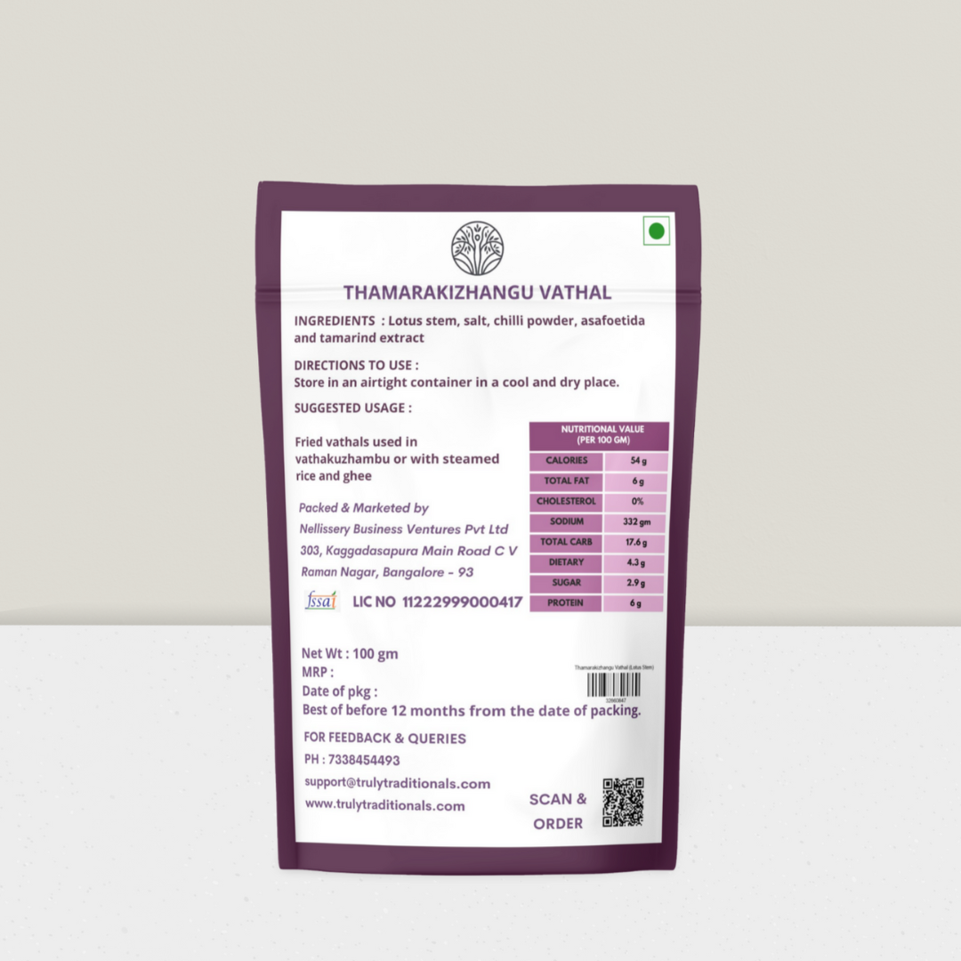 THAMARAKIZHANGU VATHAL (SUN-DRIED LOTUS STEM)